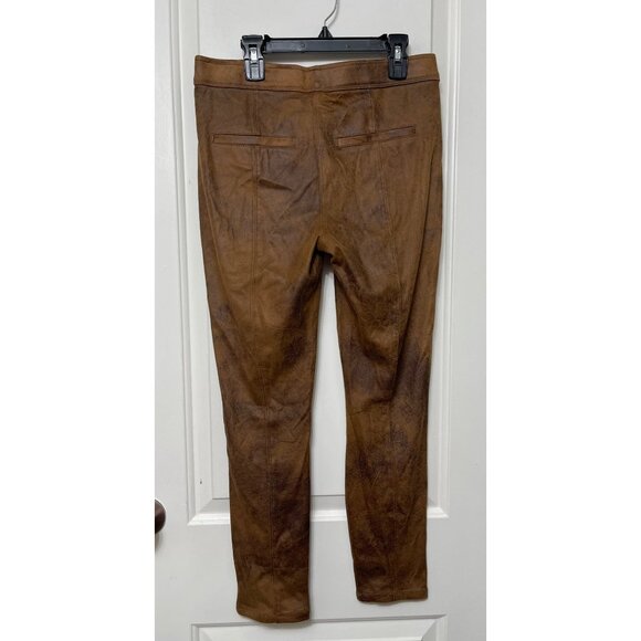 Free People Never Let Go Brown Faux Suede Leather Leggings Size 27 - Picture 6 of 12